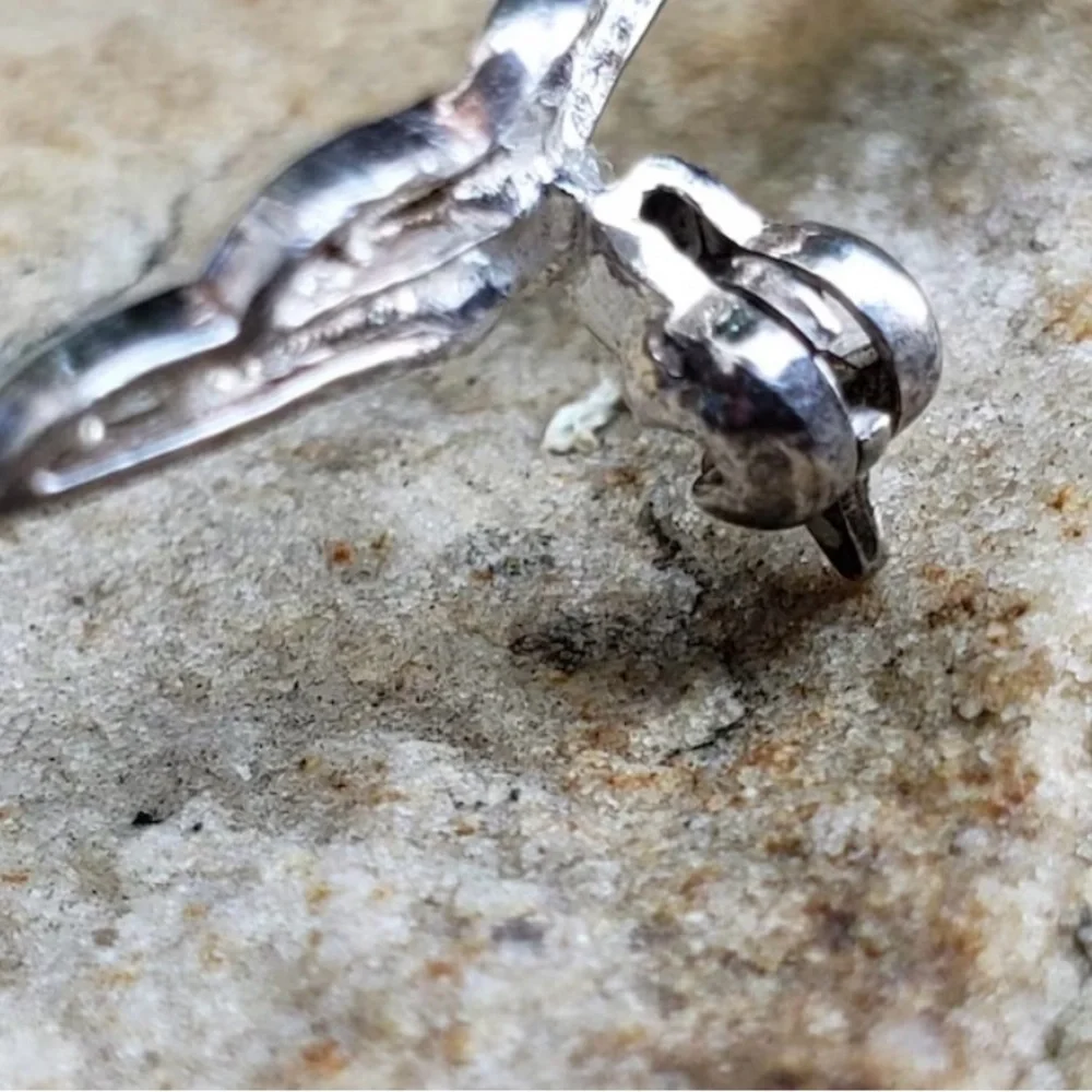 Vintage 1960 filigree seagull silver brooch-RARE - Picture 11 of 13